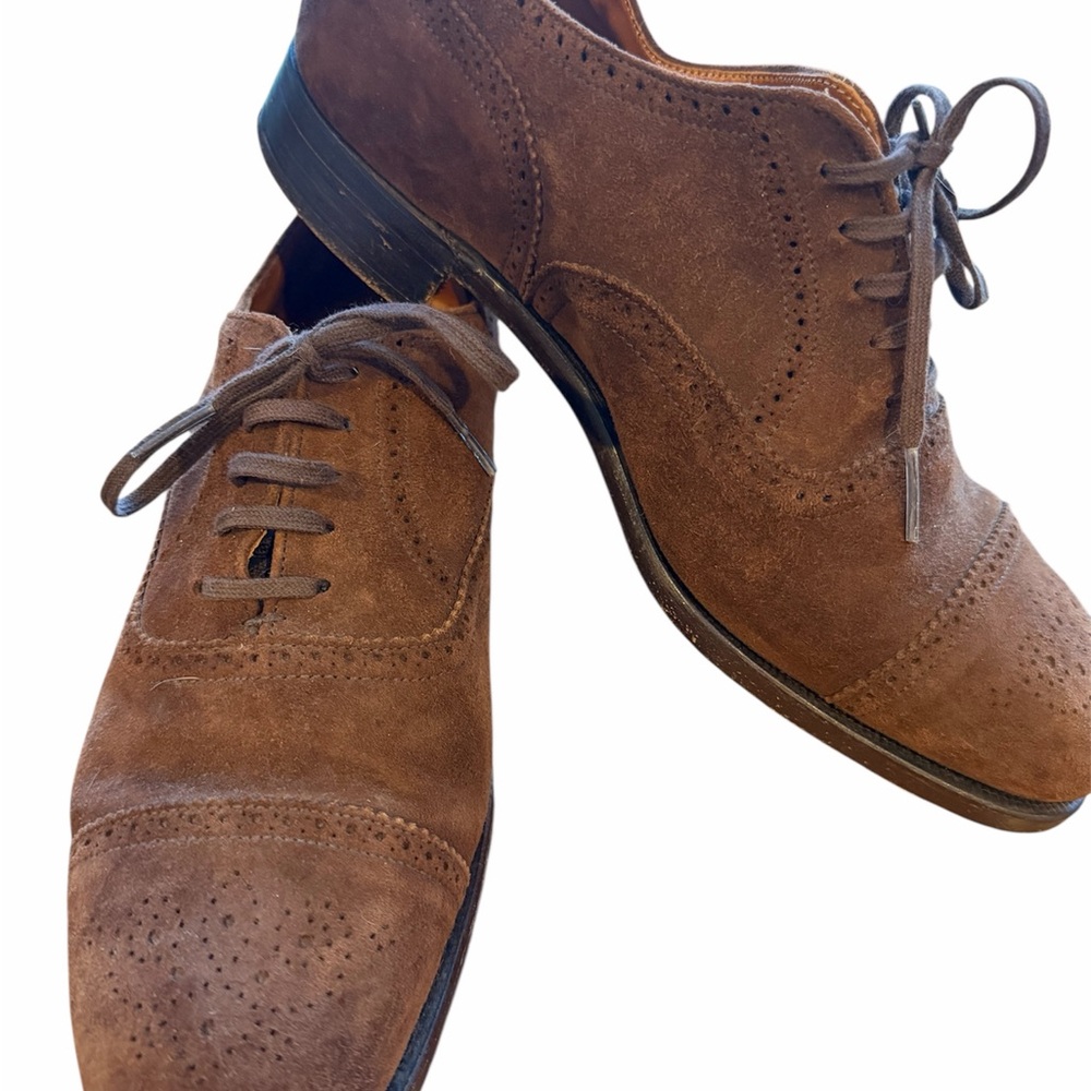 Grenson Men's Brown Suede Oxfords